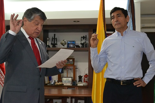 El rector Iván Enrique Ramos Calderón y el decano Luis Carlos Castillo Gómez.