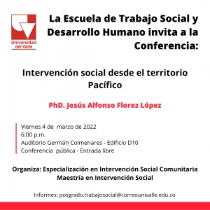 Conferencia Intervenci&oacute;n social en el territorio Pac&iacute;fico