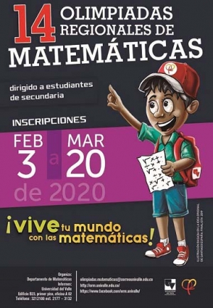 Abiertas inscripciones a las 14 Olimpiadas Regionales de Matem&aacute;ticas