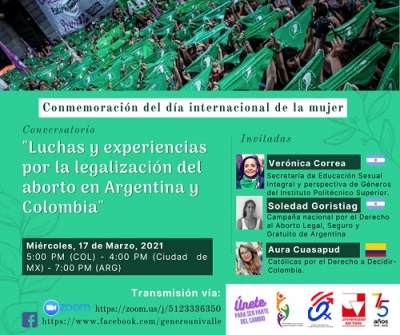 Panel Luchas y experiencias por la legalizaci&oacute;n del aborto en Argentina y Colombia