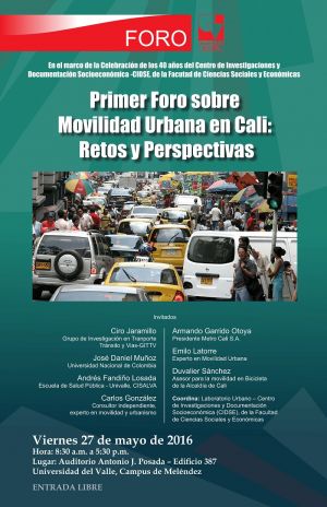 Primer Foro sobre movilidad urbana en Cali: retos y perspectivas