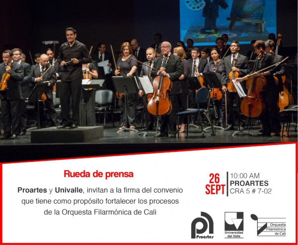 Convenio Univalle-Proartes para apoyar a la Orquesta Filarm&oacute;nica de Cali