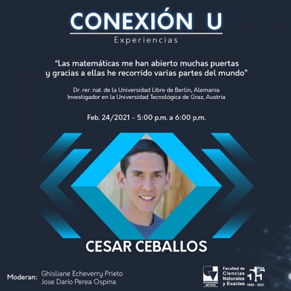 Cesar Ceballos, primer matem&aacute;tico invitado a CONEXI&Oacute;N U