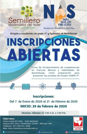 Abiertas inscripciones a Semillero y Pre Icfes