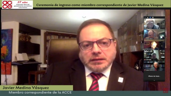 Profesor Javier Medina, nuevo miembro de la  Academia Colombiana de Ciencias Econ&oacute;micas