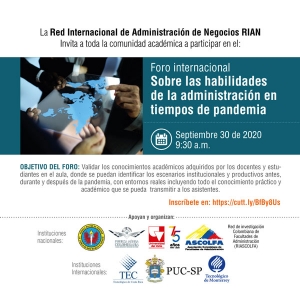 Foro internacional sobre habilidades de la Administraci&oacute;n en tiempos de Pandemia