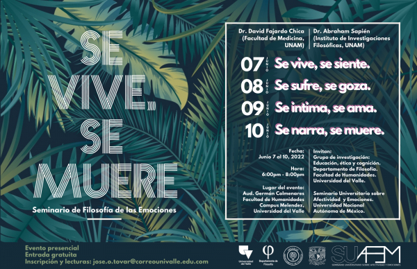 'Se vive, se muere', conversatorio sobre emociones