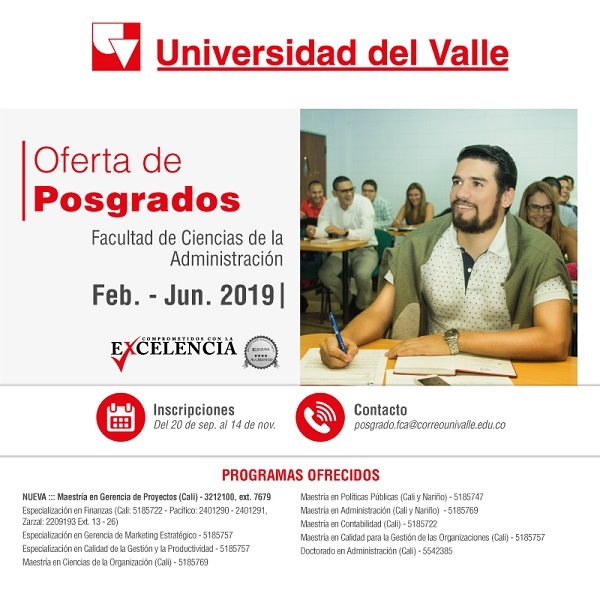 Inscripciones abiertas a Posgrados de Administraci&oacute;n