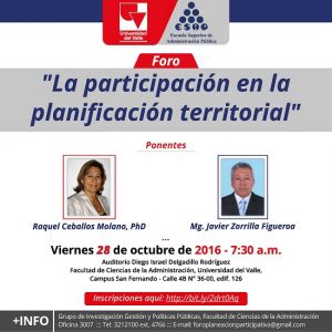 La participaci&oacute;n en la planificaci&oacute;n territorial