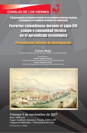 Ferrer&iacute;as colombianas durante el siglo XIX: campo o comunidad t&eacute;cnica en el aprendizaje tecnol&oacute;gico