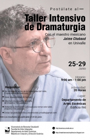 Taller Intensivo de Dramaturgia con Jaime Chabaud