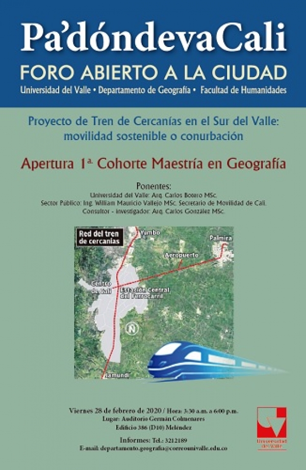 Proyecto Tren de Cercan&iacute;as en el sur del Valle: movilidad sostenible o conurbaci&oacute;n