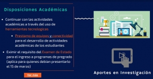 Disposiciones Nacionales e Institucionales para enfrentar la pandemia