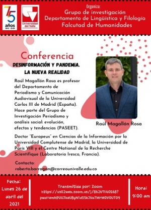 Conferencia: 'Desinformaci&oacute;n y pandemia. La nueva realidad'