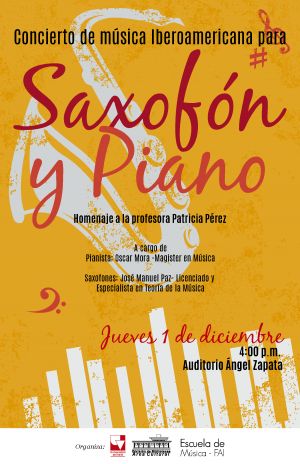 Este jueves, concierto de saxof&oacute;n y piano en Biblioteca