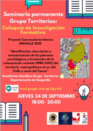 Seminario permanente Grupo Territorios, jueves 24 de septiembre