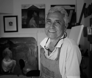 Jorge Montealegre en la Pinacoteca de Univalle