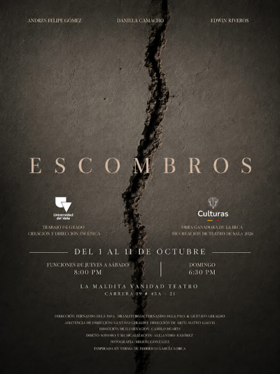 En Bogot&aacute;, estreno de &ldquo;Escombros&rdquo;