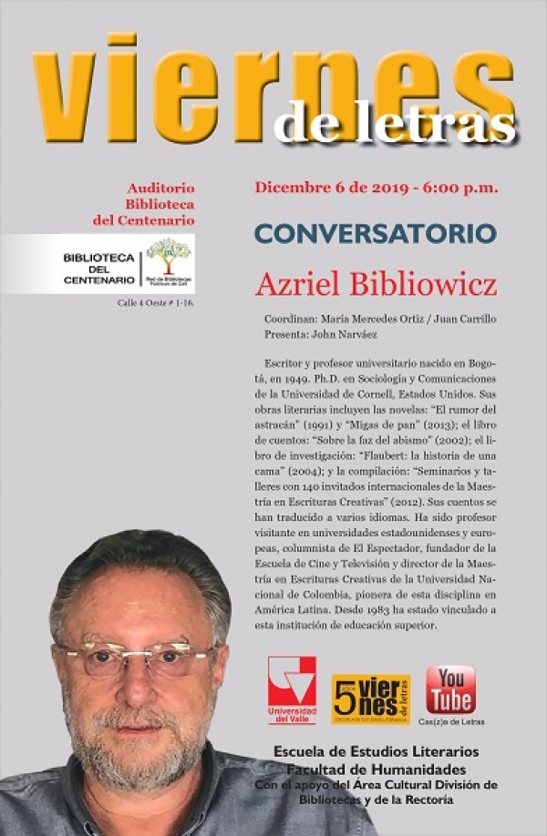 Viernes de Letras con Azriel Bibliowicz